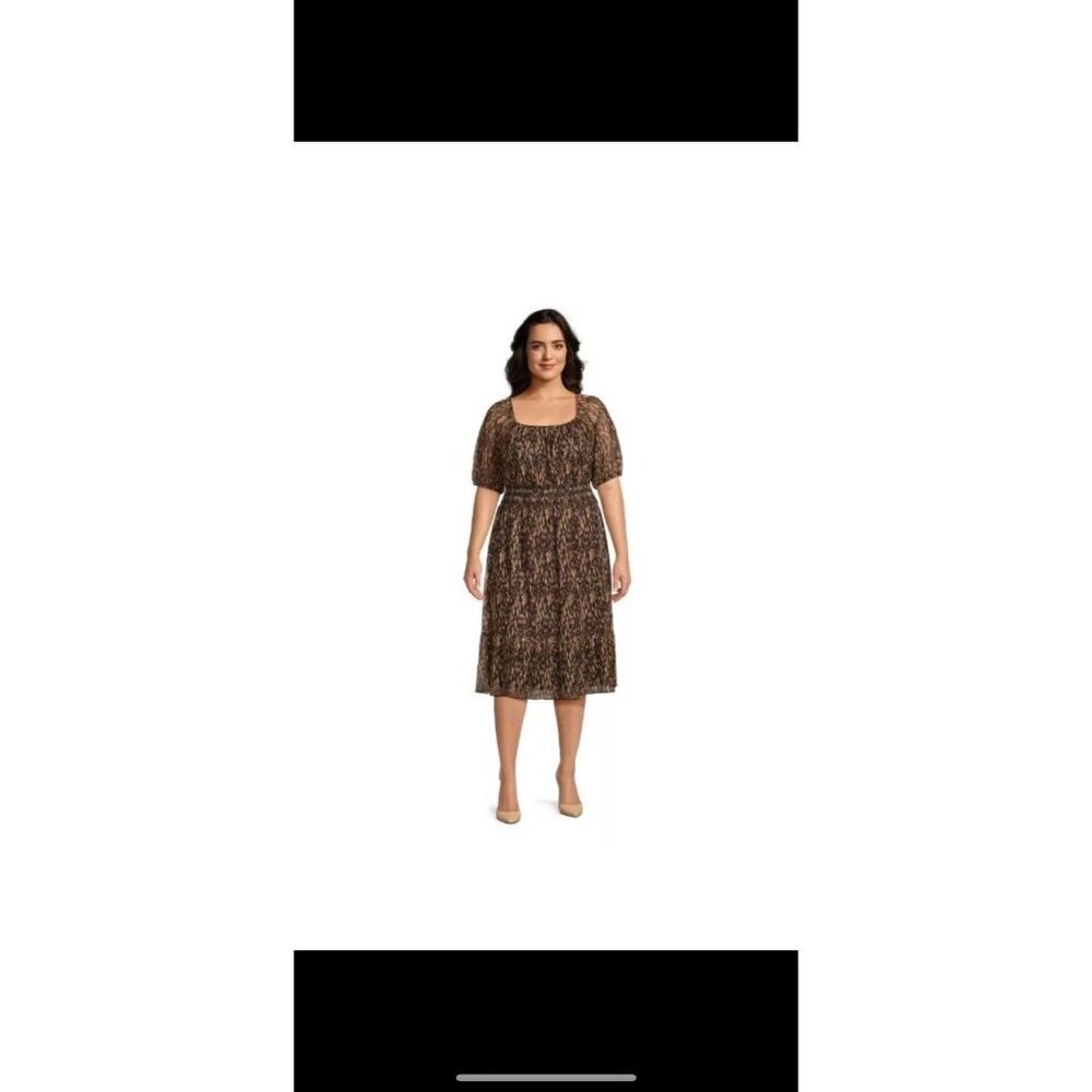 Terra & Sky Women's Plus Size Smocked Mesh Dress Size 4X (28W-30W)